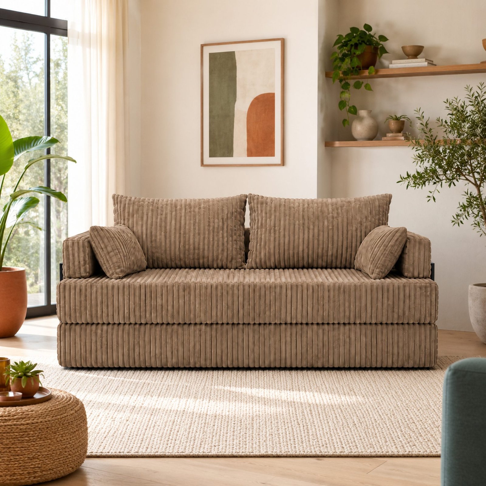 Canapea modulara extensibila somnUS-Tilia, catifea Premium, antiderapanta, 190x82x90cm, Maro 4 Canapea modulara extensibila somnUS-Tilia, catifea Premium, antiderapanta, 190x82x90cm, Maro - imagine 4