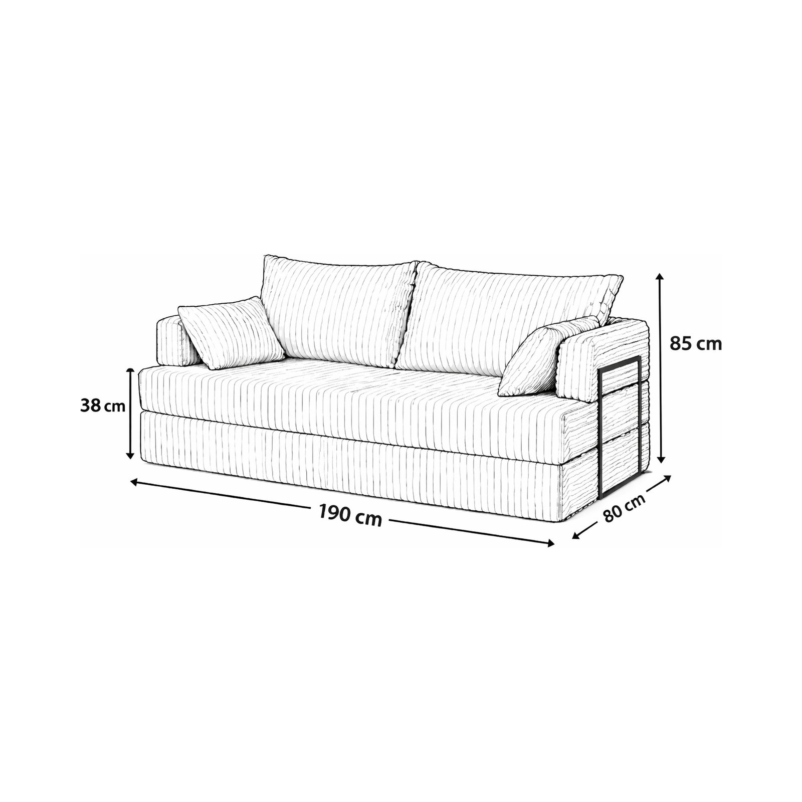 Canapea modulara extensibila somnUS-Tilia, catifea Premium, antiderapanta, 190x82x90cm, Gri Inchis 7 Canapea modulara extensibila somnUS-Tilia, catifea Premium, antiderapanta, 190x82x90cm, Gri Inchis - imagine 7