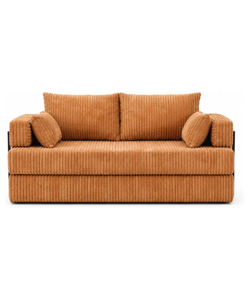 Canapea modulara extensibila somnUS-Tilia, catifea Premium, antiderapanta, 190x82x90cm, Saffron - imagine 2