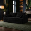 Canapea modulara extensibila somnUS Tilia catifea Premium antiderapanta 190x82x90cm Negru 1