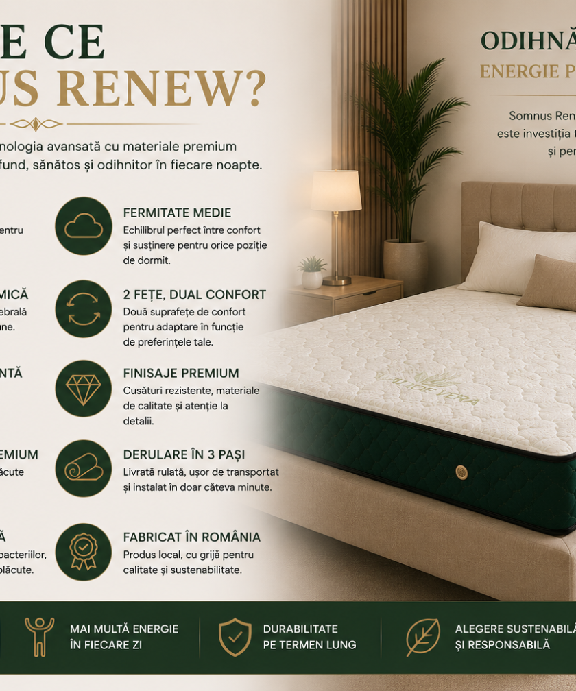 Saltea Ortopedica Somnus Premium Aloe Vera-Renew 160x200x23cm - imagine 3