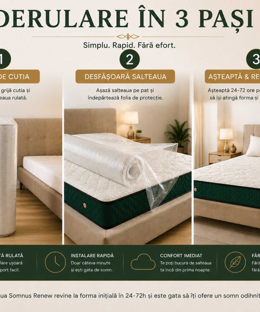 Saltea Ortopedica Somnus Premium Aloe Vera-Renew 160x200x23cm - imagine 10
