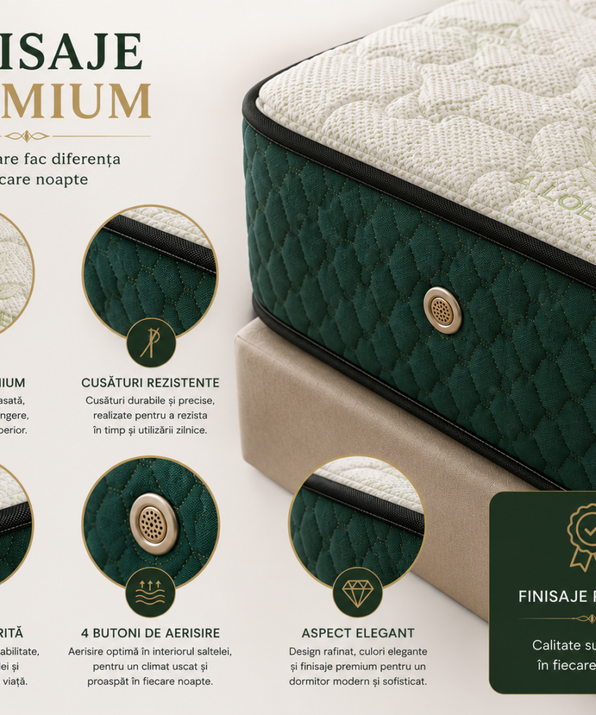 Saltea Ortopedica Somnus Premium Aloe Vera-Renew 160x200x23cm - imagine 8