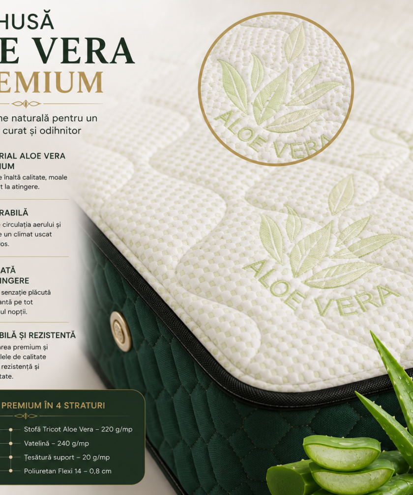 Saltea Ortopedica Somnus Premium Aloe Vera-Renew 160x200x23cm - imagine 6