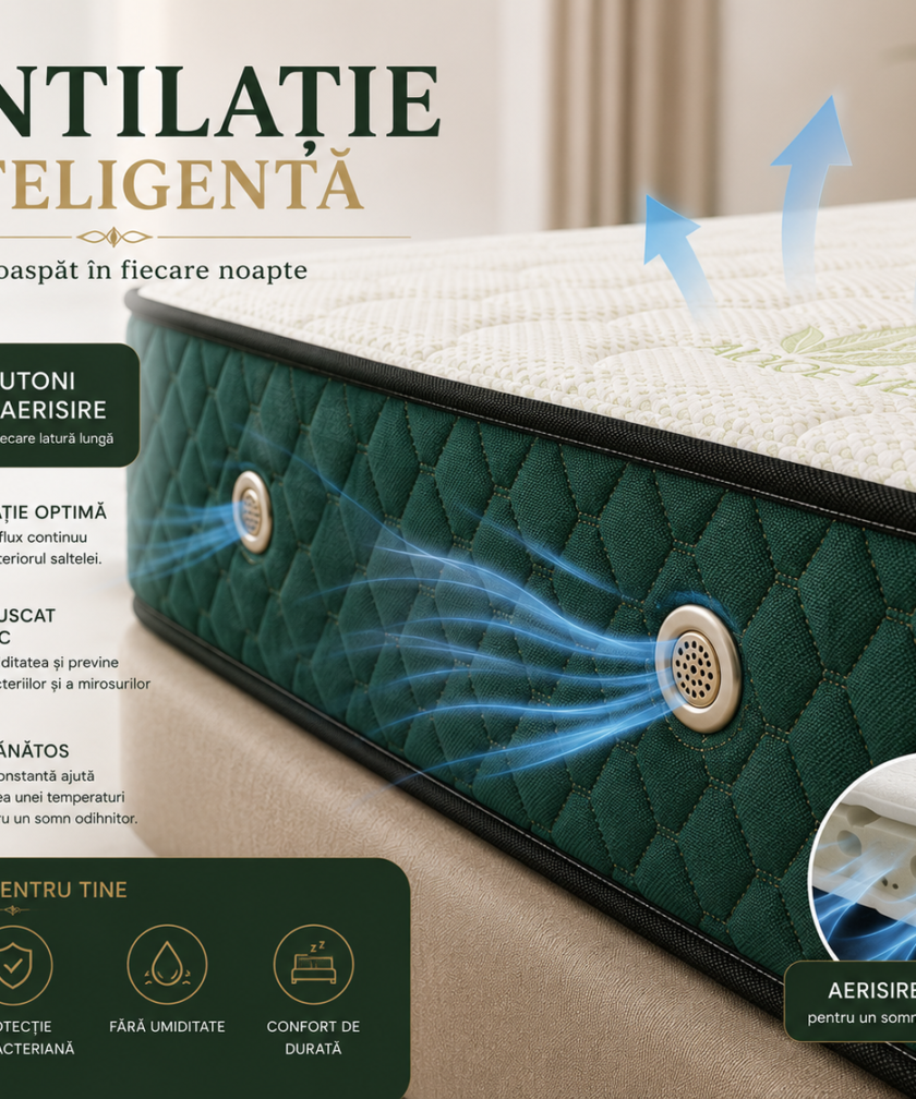 Saltea Ortopedica Somnus Premium Aloe Vera-Renew 160x200x23cm - imagine 9