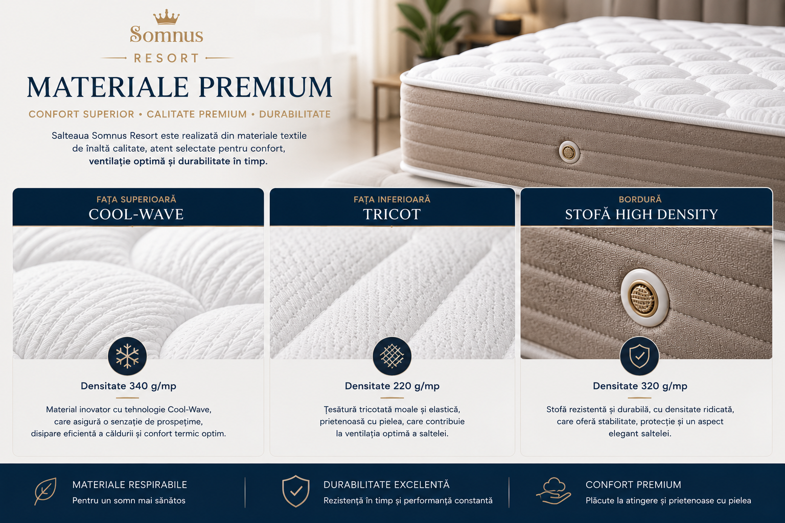 Saltea Ortopedica Somnus Resort, Cool Wave, 180x200 cm 29