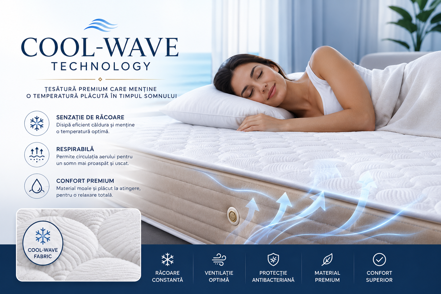Saltea Ortopedica Somnus Resort, Cool Wave, 180x200 cm 24 resort8 vv6c2h