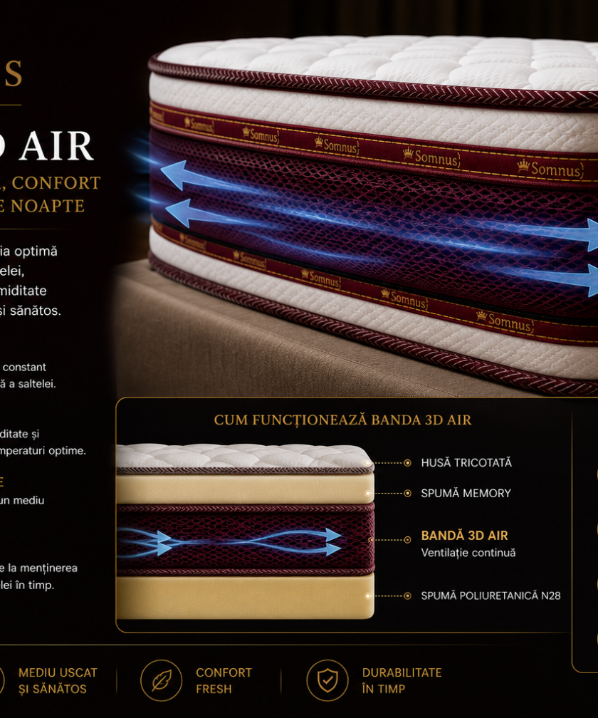 Saltea ortopedica somnUS Premium-Regalo, 160x200x 24cm - imagine 5
