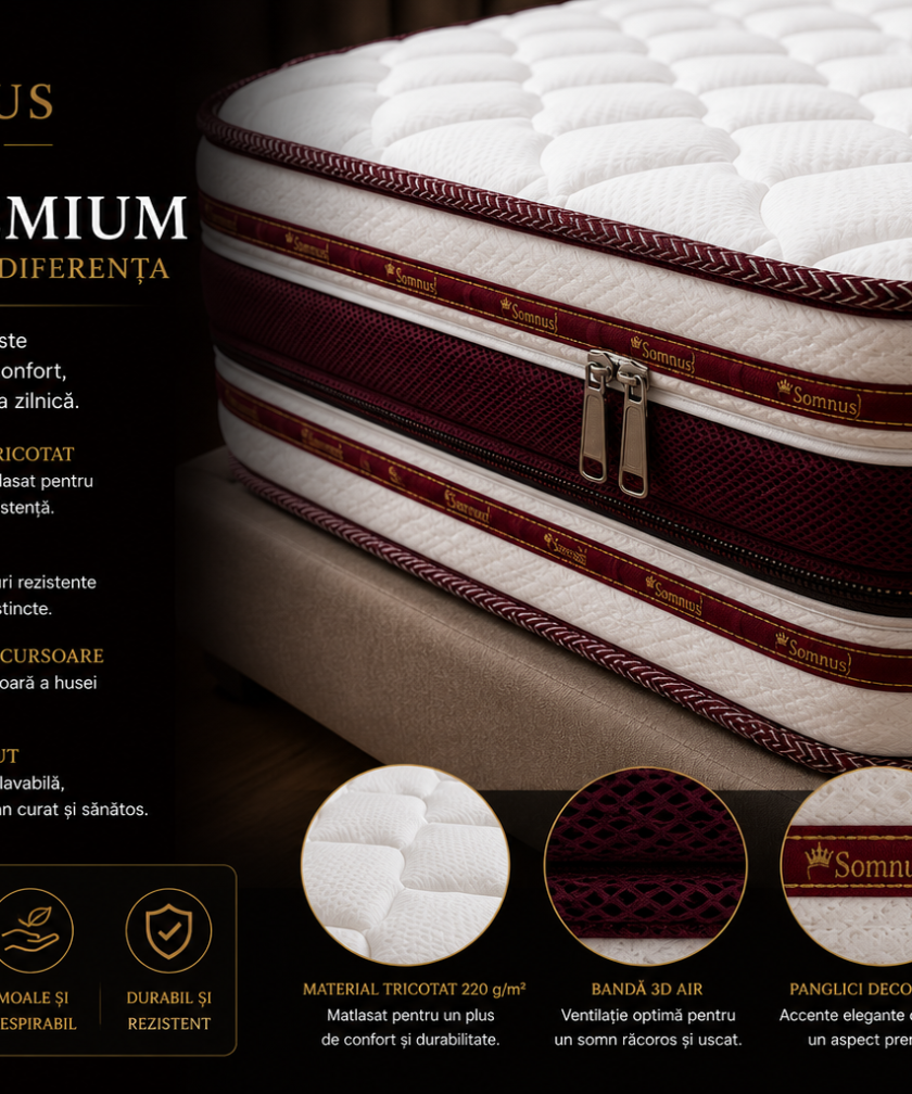 Saltea ortopedica somnUS Premium-Regalo, 160x200x 24cm - imagine 8