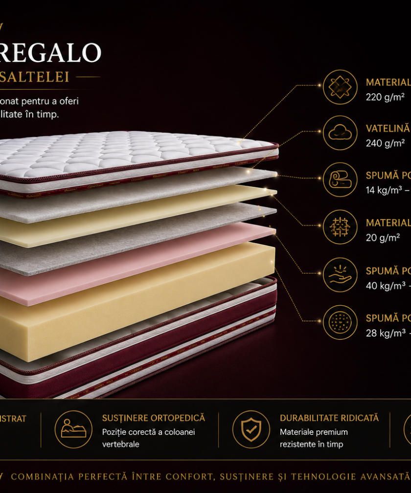 Saltea ortopedica somnUS Premium-Regalo, 160x200x 24cm - imagine 4