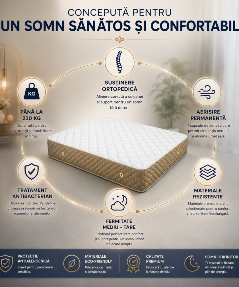 Saltea ortopedica somnUS Premium-Repose, 140x200x 21cm 8 Saltea ortopedica somnUS Premium-Repose, 140x200x 21cm - imagine 2