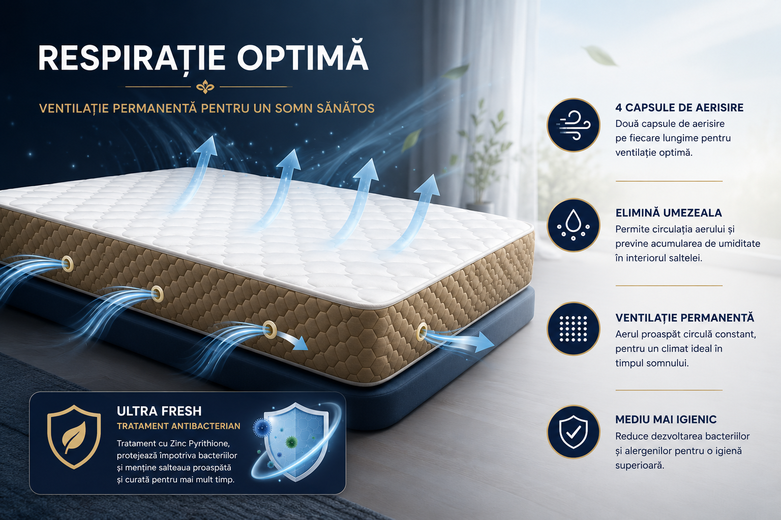 Saltea ortopedica somnUS Premium-Repose, 140x200x 21cm 4 Saltea ortopedica somnUS Premium-Repose, 140x200x 21cm - imagine 4