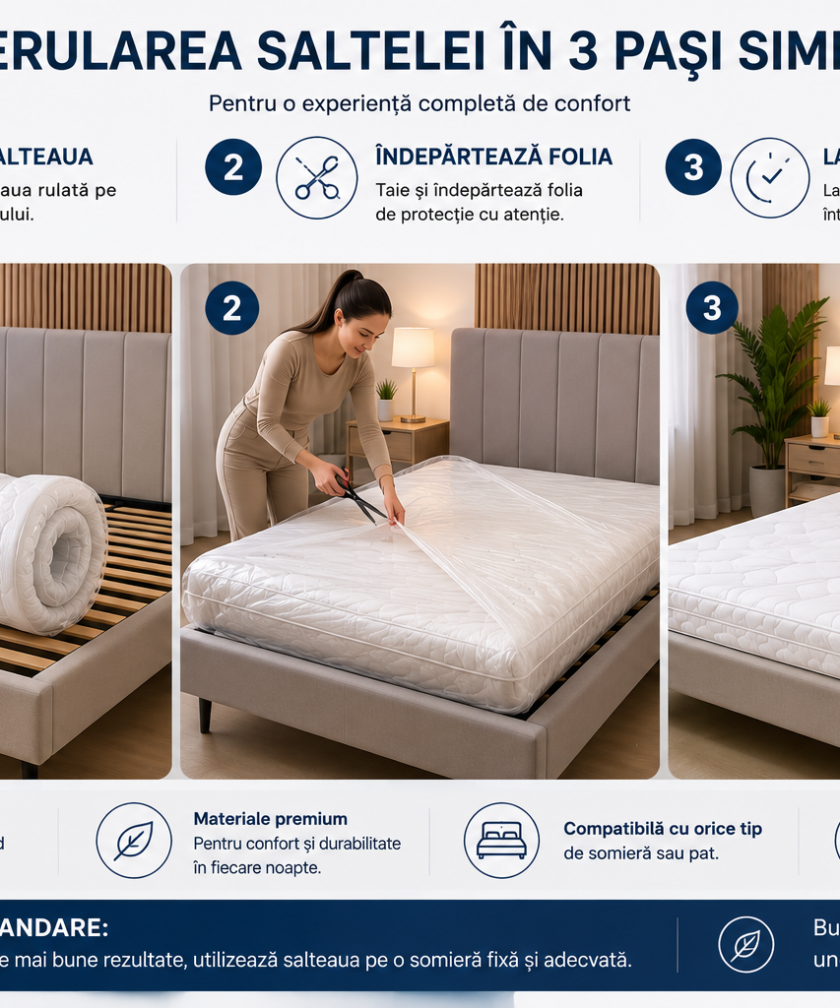 Saltea ortopedica somnUS Premium-Retreat, 140x200x 22cm - imagine 7