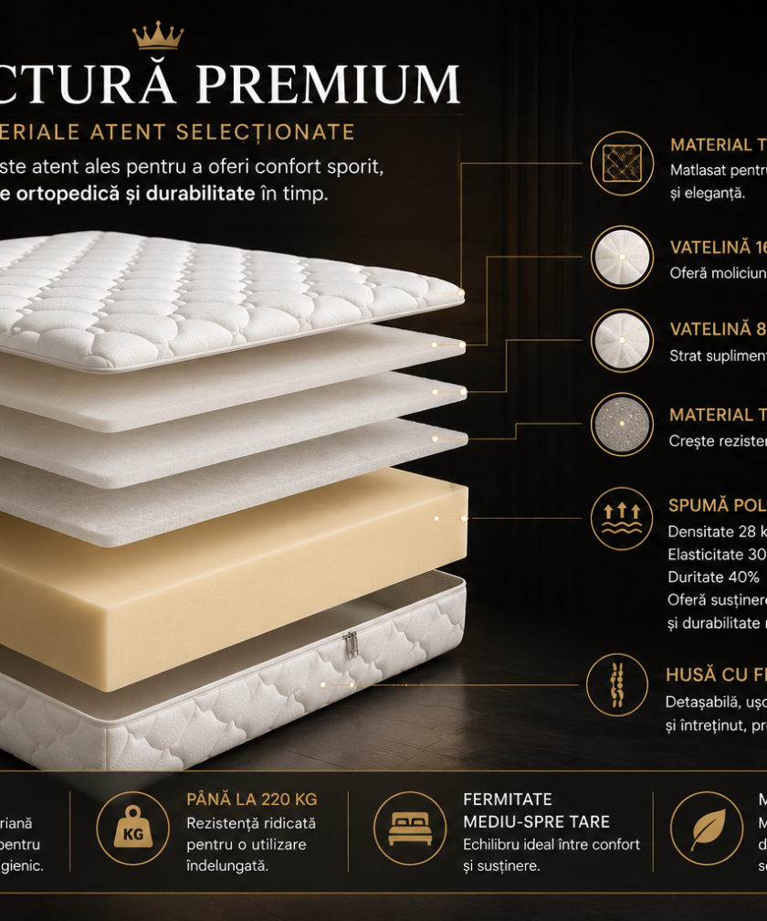 Saltea ortopedica somnUS Premium-Retreat, 140x200x 22cm - imagine 3