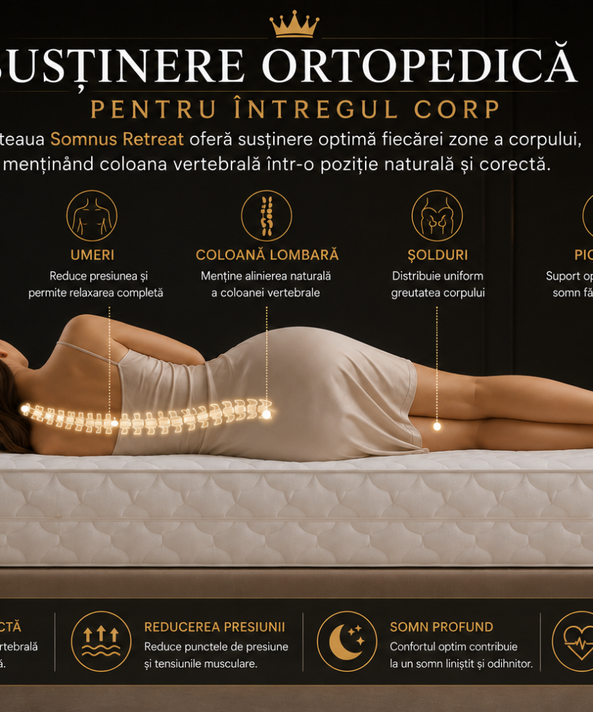 Saltea ortopedica somnUS Premium-Retreat, 140x200x 22cm - imagine 5