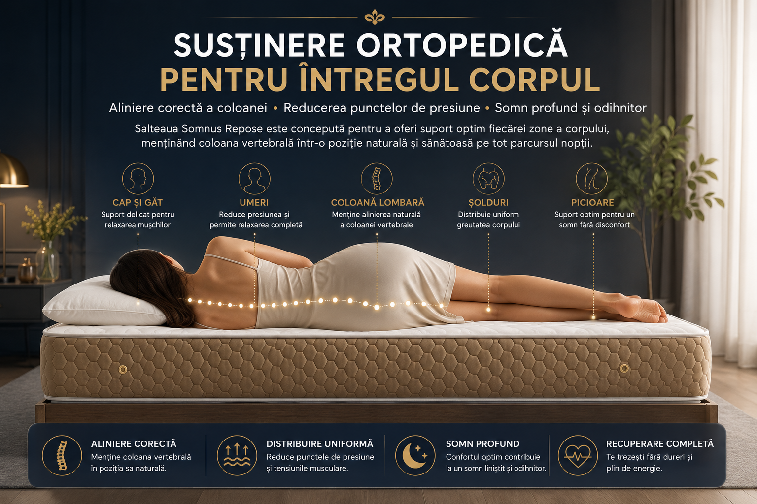 Saltea ortopedica somnUS Premium-Repose, 140x200x 21cm 5 Saltea ortopedica somnUS Premium-Repose, 140x200x 21cm - imagine 5